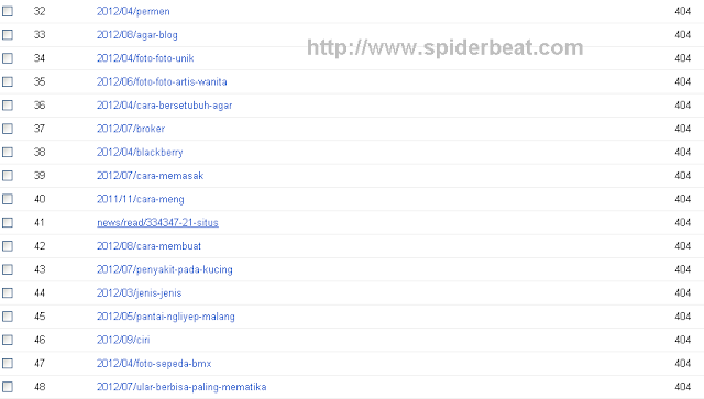 Penyebab dan Cara mengatasi error 404 di webmaster tool