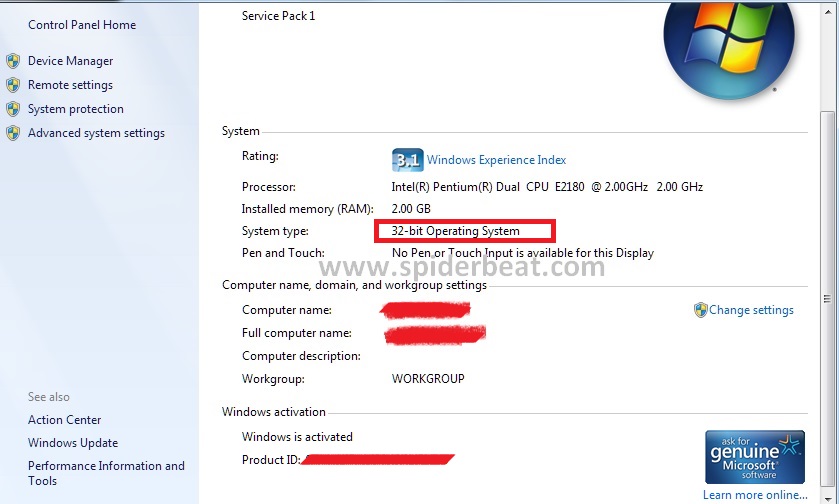 cara cek type windows