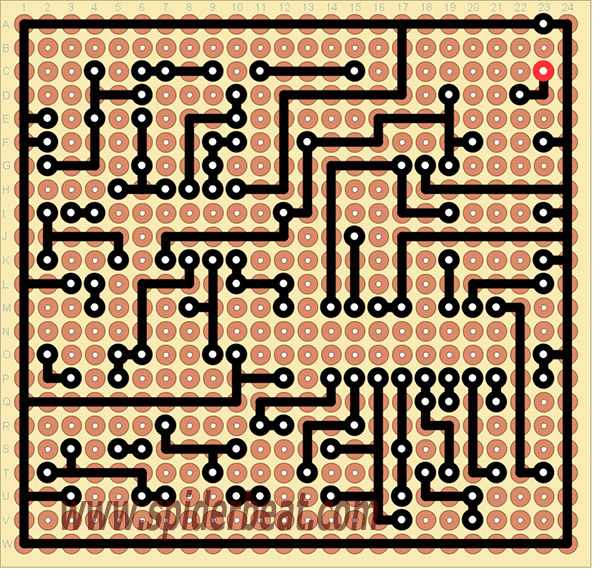 layout PCB lubang efek chours