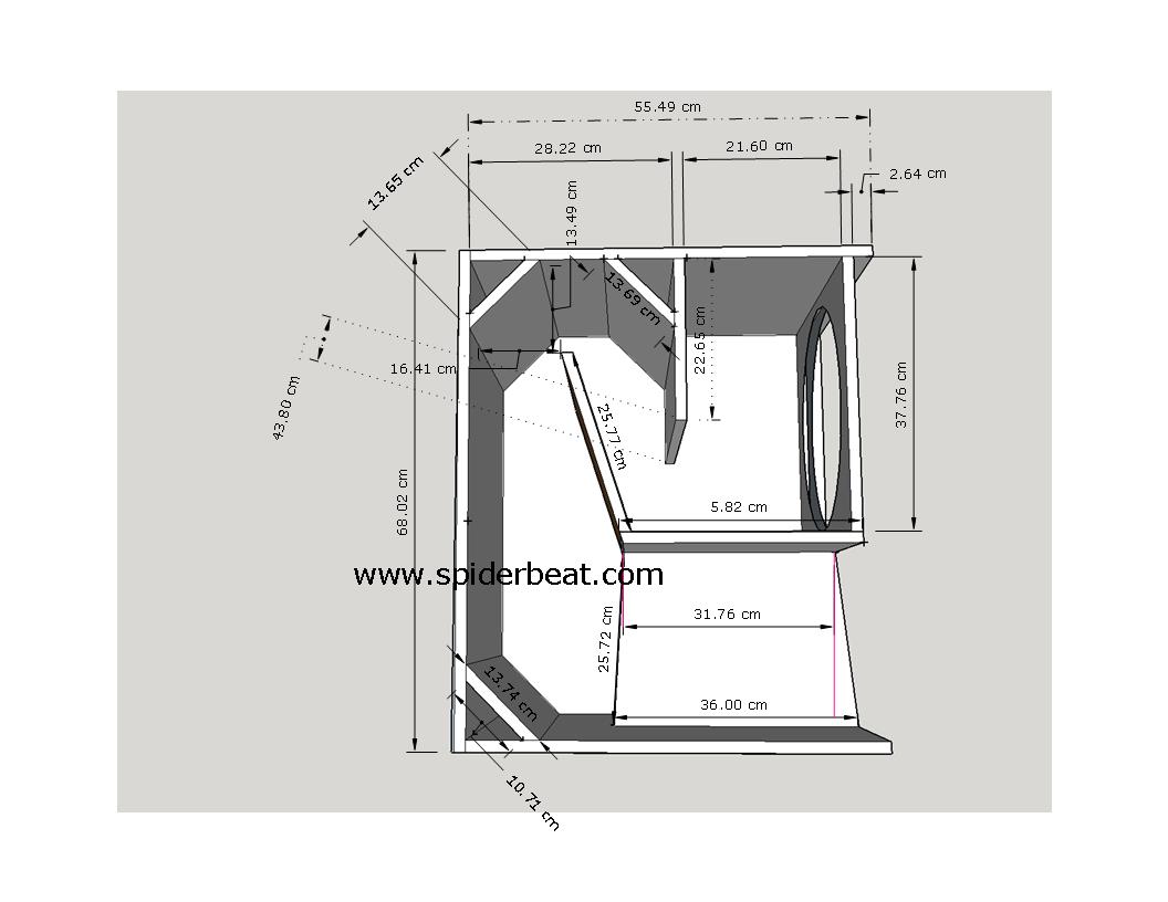 Gambar Desain Ukuran Boks Speaker Mini Scoop 12 Lengkap