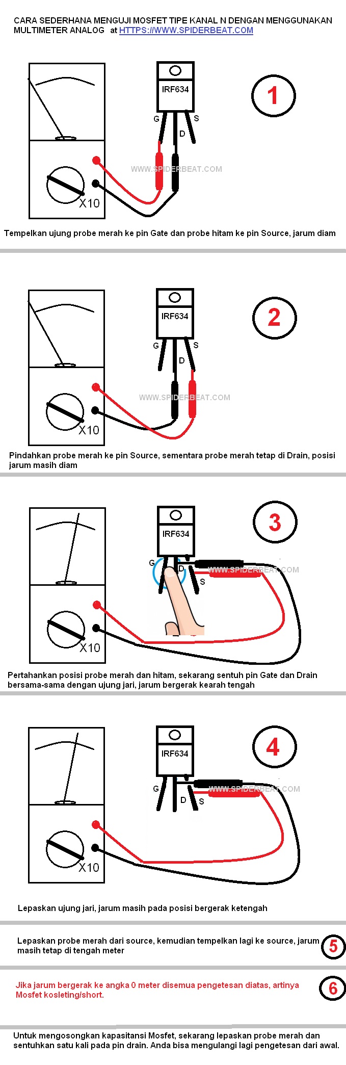 Cara Menguji Mosfet Menggunakan Multimeter Analog