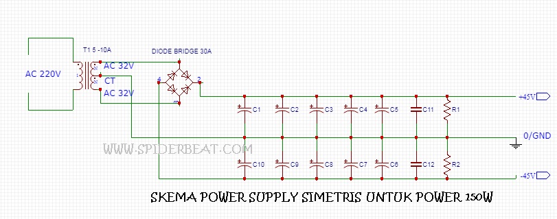 SKEMA POWER SUPPLY SIMETRIS OCL 150W