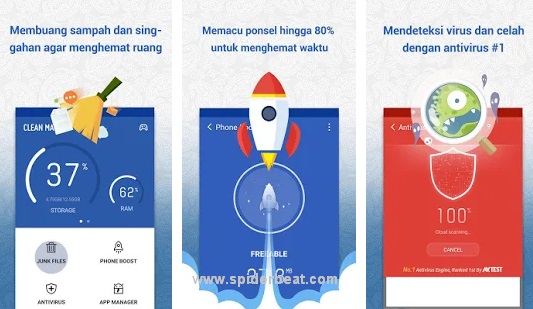 Aplikasi pembersih sampah tanpa iklan