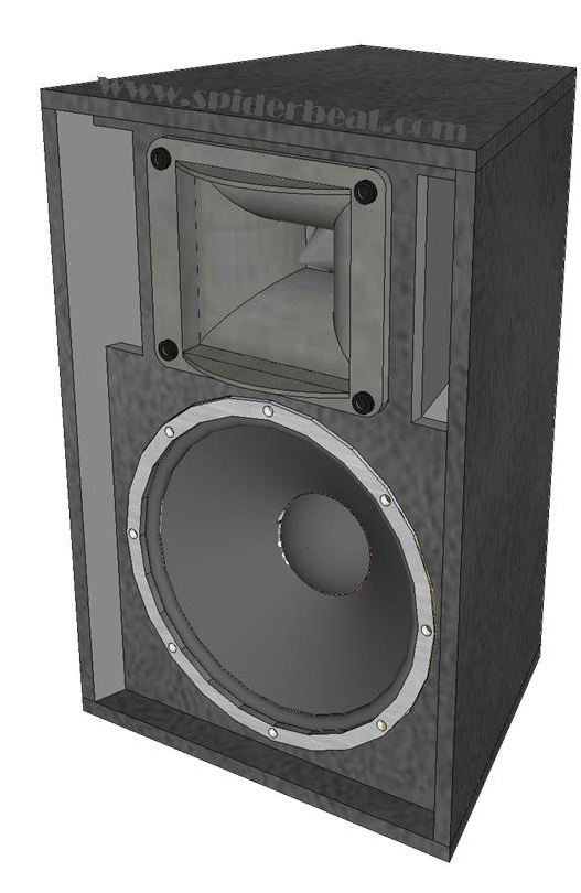  Skema  Box Speaker  15 Inch 2 Way Horn Cocok untuk Midbass 