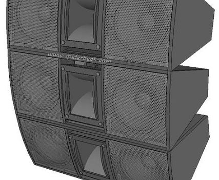 Skema desain box speaker mid hi 12 inch double