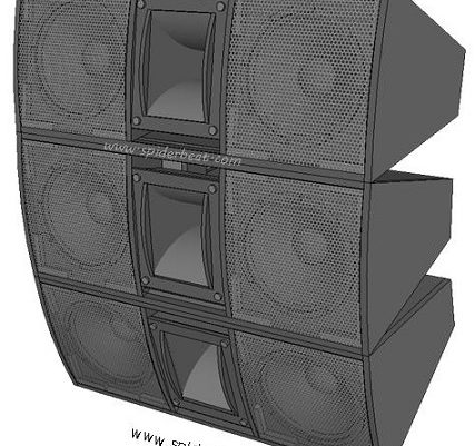 Skema desain box speaker mid hi 12 inch double