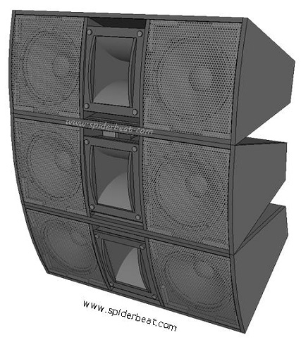 Skema desain box speaker mid hi 12 inch double