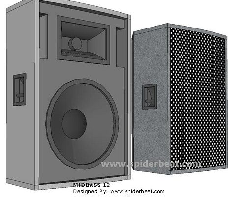 skema box speaker midbass 12 inch dan ukuran