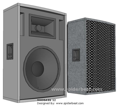 skema box speaker midbass 12 inch dan ukuran