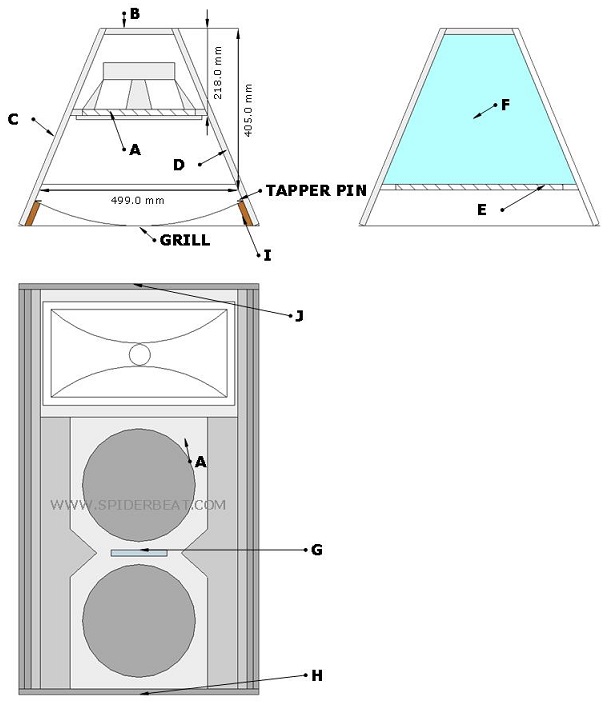 Ukuran Box Speaker Midhi Double 12 (2x12) Simple Untuk Lapangan