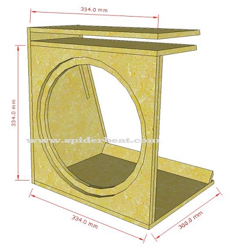 Skema Dan Ukuran Box Subwoofer Audio Mobil 12 Inch Single ...
