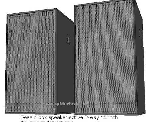 Desain box speaker 15 inch 3 way