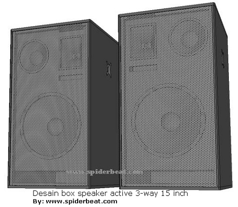 Desain box speaker 15 inch 3 way 