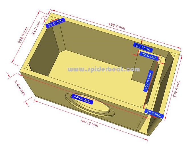 Skema Ukuran Box  Speaker  8 Inch Subwoofer  3 Jenis Populer