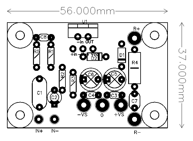 PCB Power amplifier TDA2030 atas