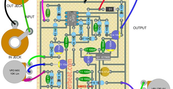 Layout EFEK DELAY GITAR simpel namun hasil memuaskan