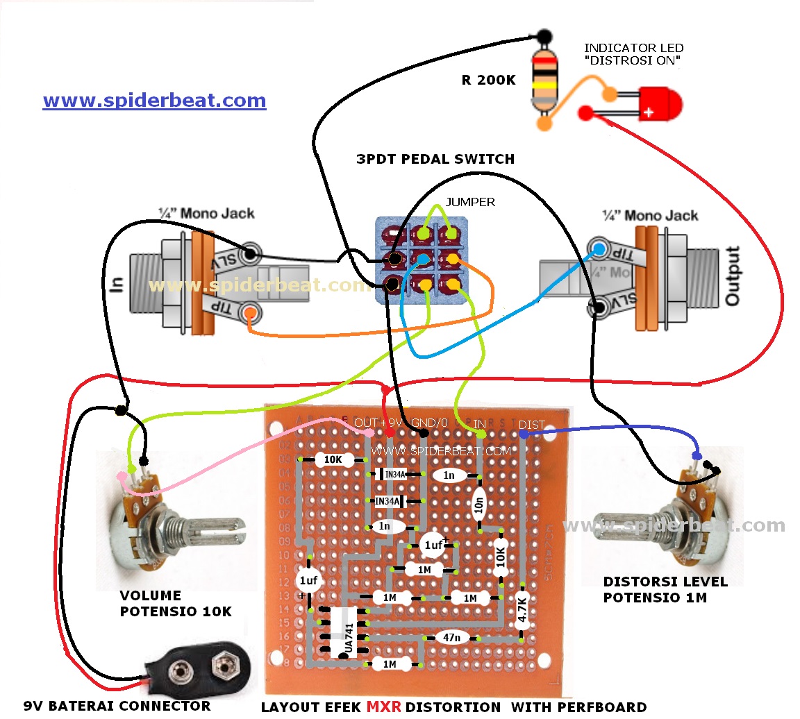 Skema Layout Efek Gitar Distorsi Sederhana Tapi Ampuh Era 70 An