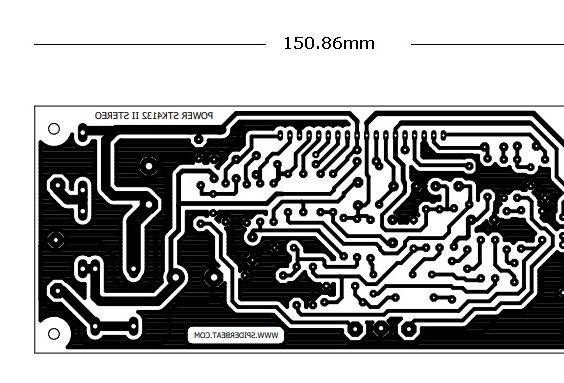 layout bawah PCB power STK 4132 suara jernih