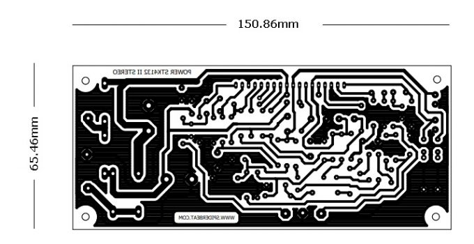 layout bawah PCB power STK 4132 suara jernih
