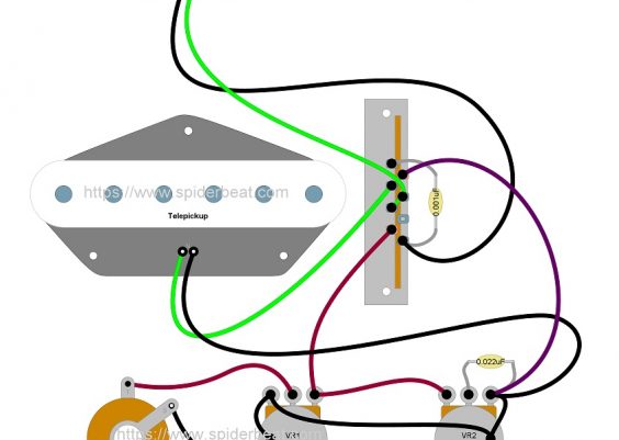 rangkaian gitar telecaster 2 pickup