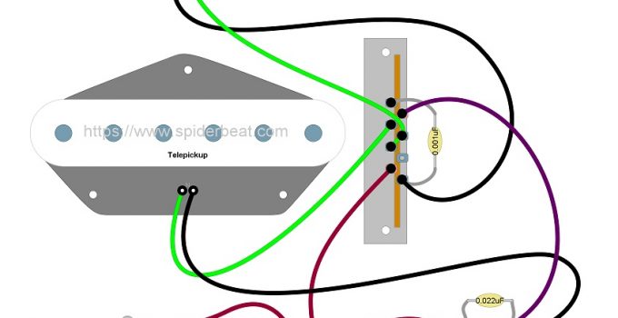 rangkaian gitar telecaster 2 pickup