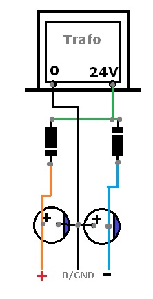 power supply Trafo non ct menjadi simetris