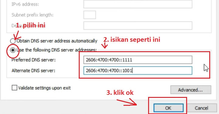setiing dns cloudflare windows 7 8 9 10