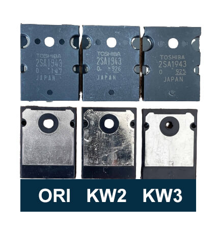 ciri transistor final thosiba dan sanken yang asli atau palsu