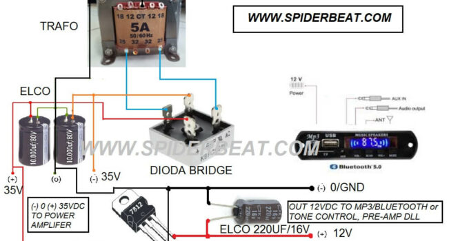 CARA MENURUNKAN 25vdc UNTUK MODUL MP3 BLUETOOTH