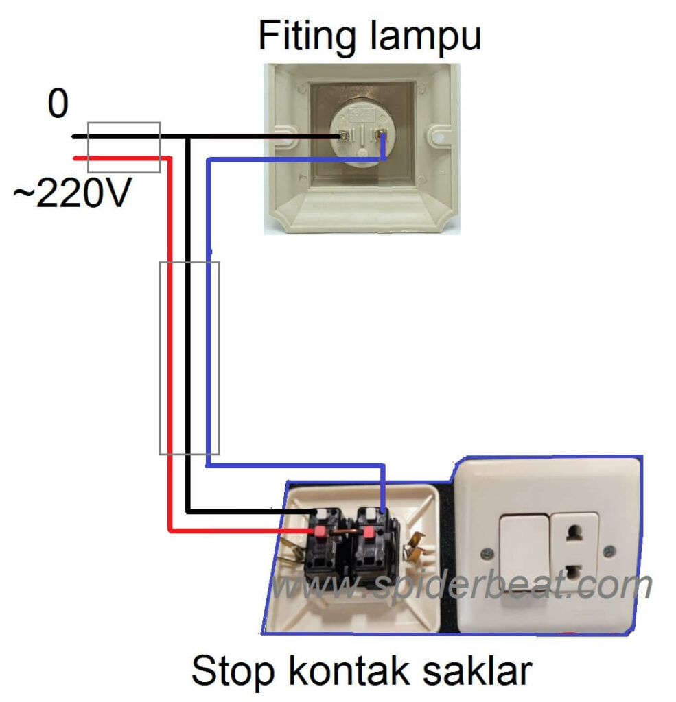 cara memasang stop kontak saklar 2 kabel