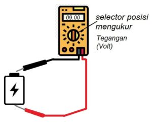 cara menggunakan multimeter mengukur tegangan volt