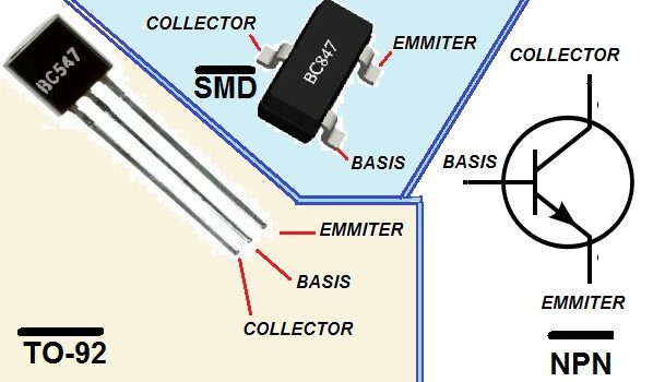 TRANSISTOR BC547 fungsi dan pengunaan