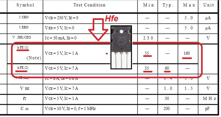 Hfe transistor