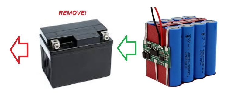 Mengganti Aki motor dengan Baterai Lithium